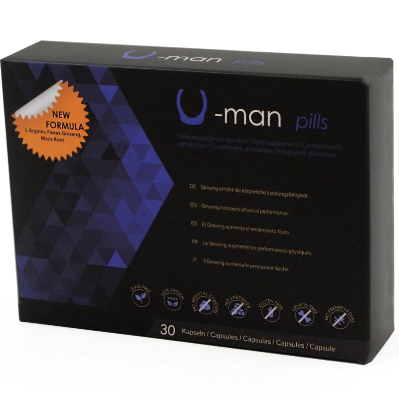 500 COSMETICS - U-MAN AUMENTO TAMANHO DO PÉNIS E POTÊNCIA SEXUAL - 30 CÁPSULAS