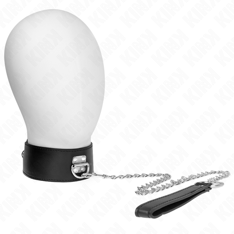 KINK - COLAR COM TRELA 65 CM LARGO PRETO AJUSTÁVEL 33.5-41 CM X 5 CM