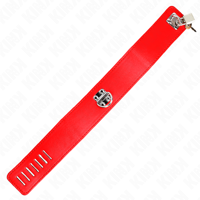 KINK - COLAR COM TRELA 65 CM LARGO VERMELHO AJUSTÁVEL 33.5-41 CM X 5 CM