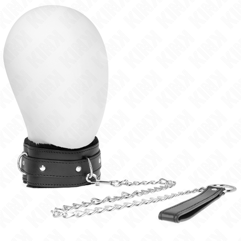 KINK - COLAR COM TRELA 65 CM COM RESTRIÇÕES PRETO AJUSTÁVEL 36-42 CM X 5.5 CM