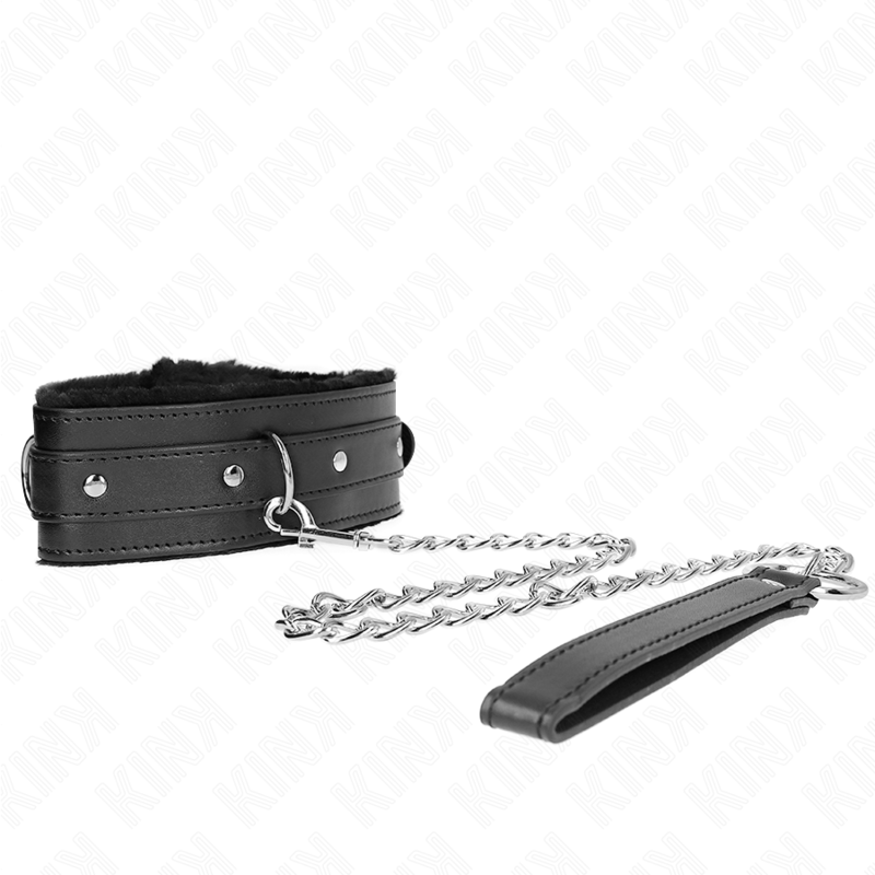 KINK - COLAR COM TRELA 65 CM COM RESTRIÇÕES PRETO AJUSTÁVEL 36-42 CM X 5.5 CM