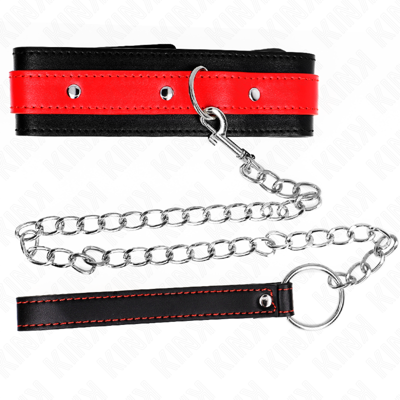 KINK - COLAR COM TRELA 65 CM VERMELHO AJUSTÁVEL 36-43 CM X 5 CM