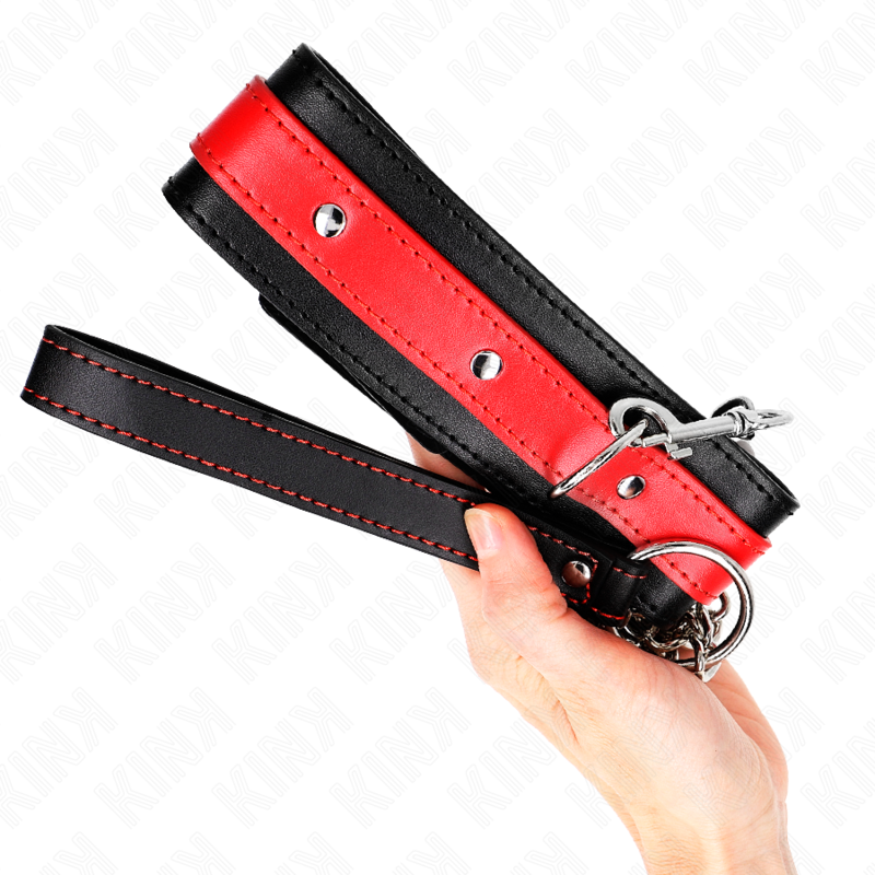 KINK - COLAR COM TRELA 65 CM VERMELHO AJUSTÁVEL 36-43 CM X 5 CM