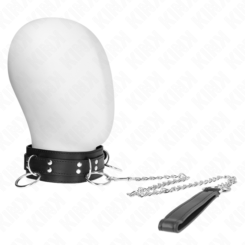 KINK - COLAR COM TRELA 80 CM ESCRAVIDÃO COM 3 ARGOLAS 53 X 5 CM