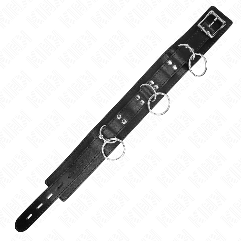 KINK - COLAR COM TRELA 80 CM ESCRAVIDÃO COM 3 ARGOLAS 53 X 5 CM