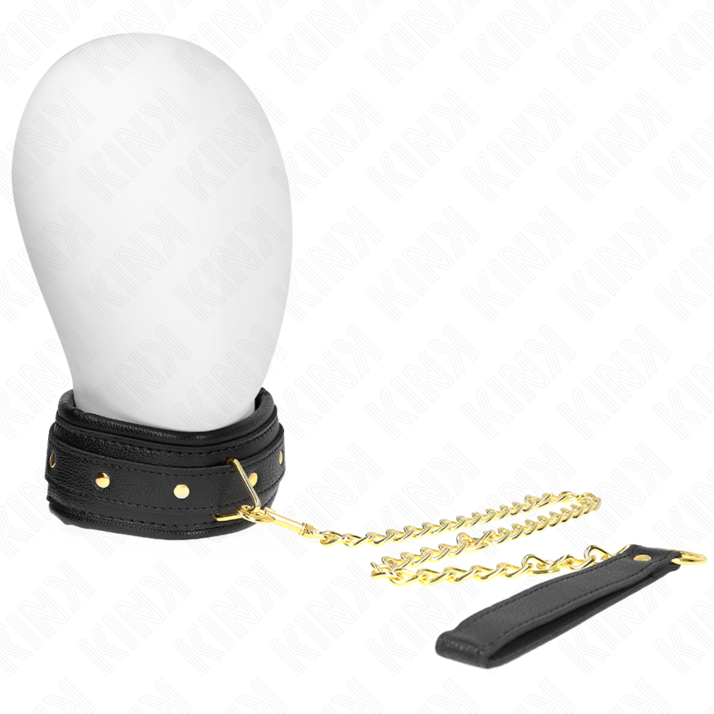KINK - COLAR COM TRELA EM ESPONJA IMITAÇÃO DE COURO MODELO 1 AJUSTÁVEL 37-54 CM X 3 CM