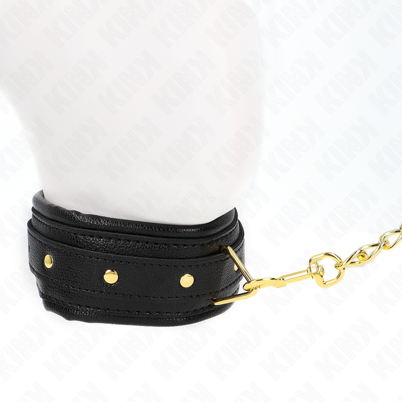 KINK - COLAR COM TRELA EM ESPONJA IMITAÇÃO DE COURO MODELO 1 AJUSTÁVEL 37-54 CM X 3 CM