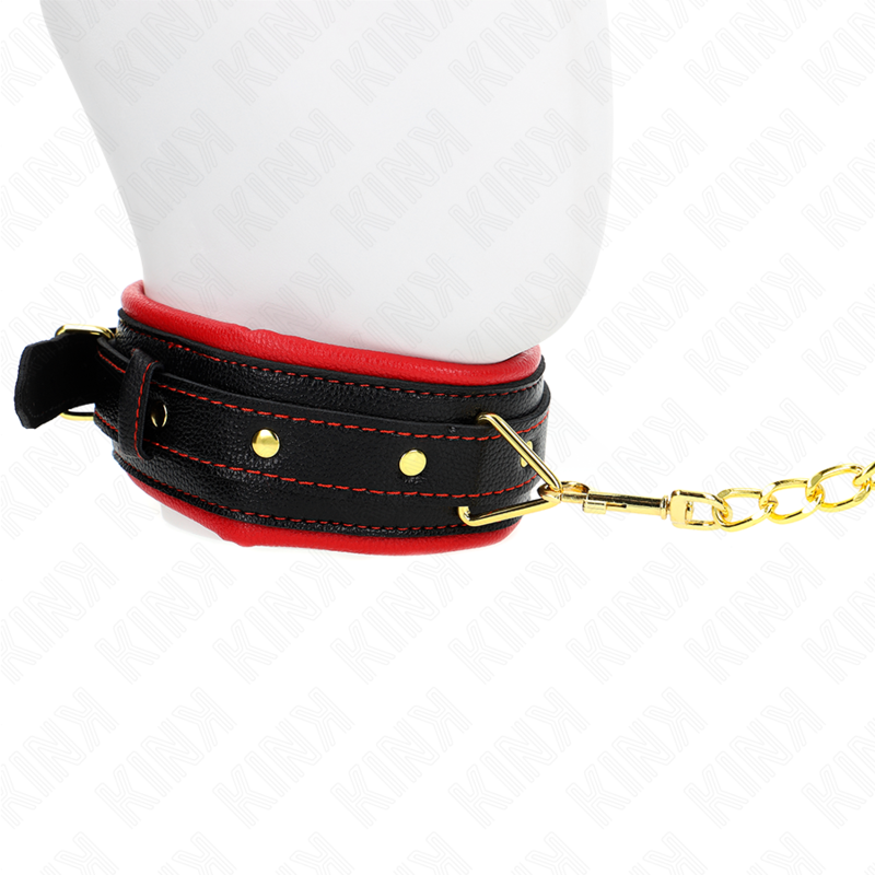KINK - COLAR COM TRELA EM ESPONJA IMITAÇÃO DE COURO MODELO 2 AJUSTÁVEL 37-54 CM X 3 CM
