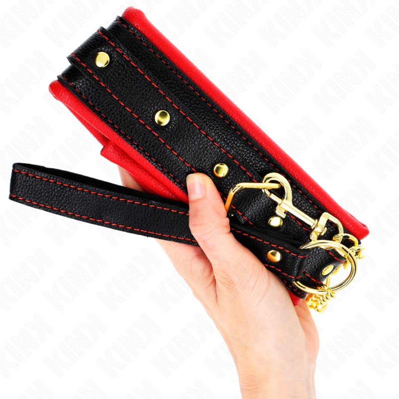 KINK - COLAR COM TRELA EM ESPONJA IMITAÇÃO DE COURO MODELO 2 AJUSTÁVEL 37-54 CM X 3 CM