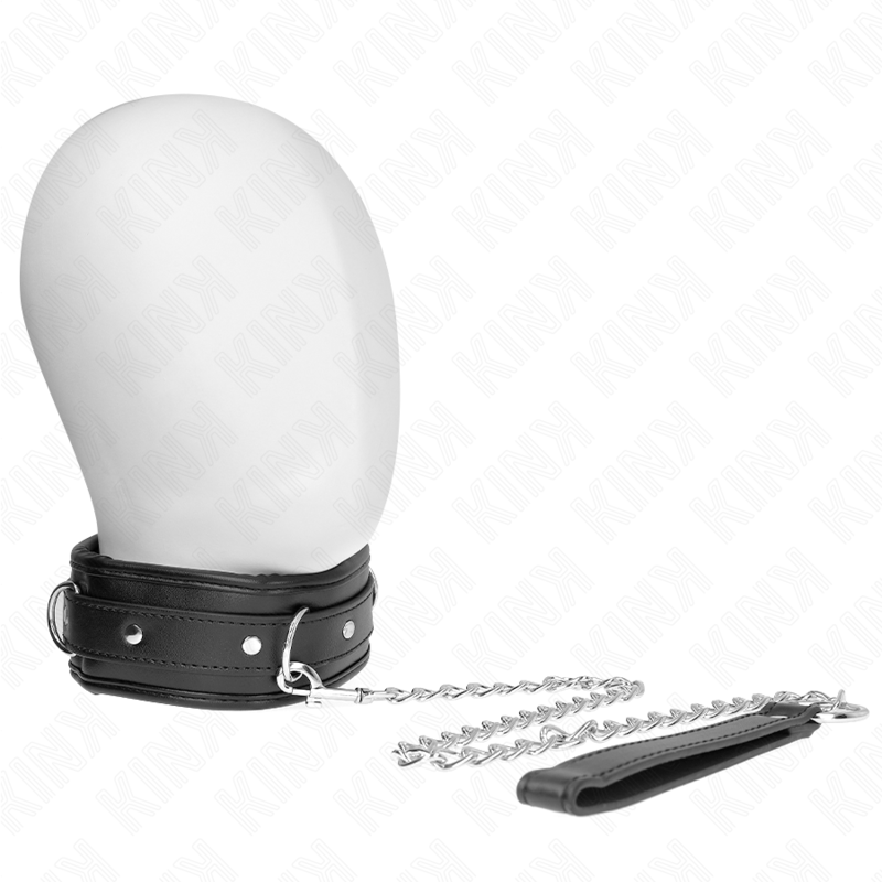 KINK - COLAR COM TRELA EM ESPONJA IMITAÇÃO DE COURO MODELO 3 AJUSTÁVEL 37-54 CM X 3 CM