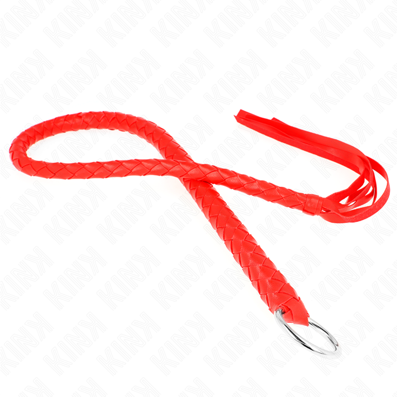 KINK - CHICOTE SERPENTE COM ARGOLA DE MÃO VERMELHO 65 CM