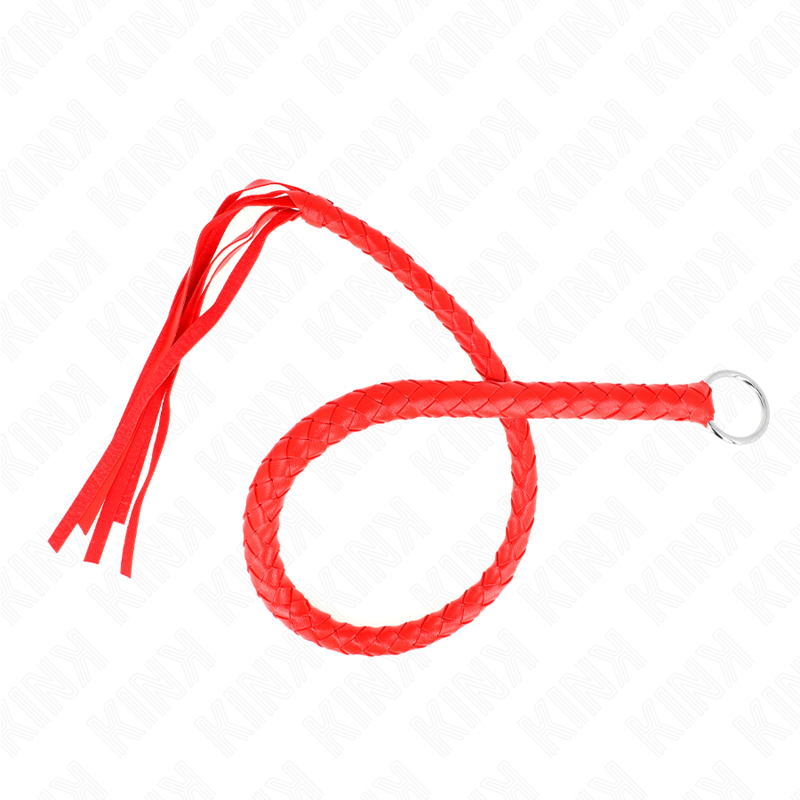 KINK - CHICOTE SERPENTE COM ARGOLA DE MÃO VERMELHO 65 CM