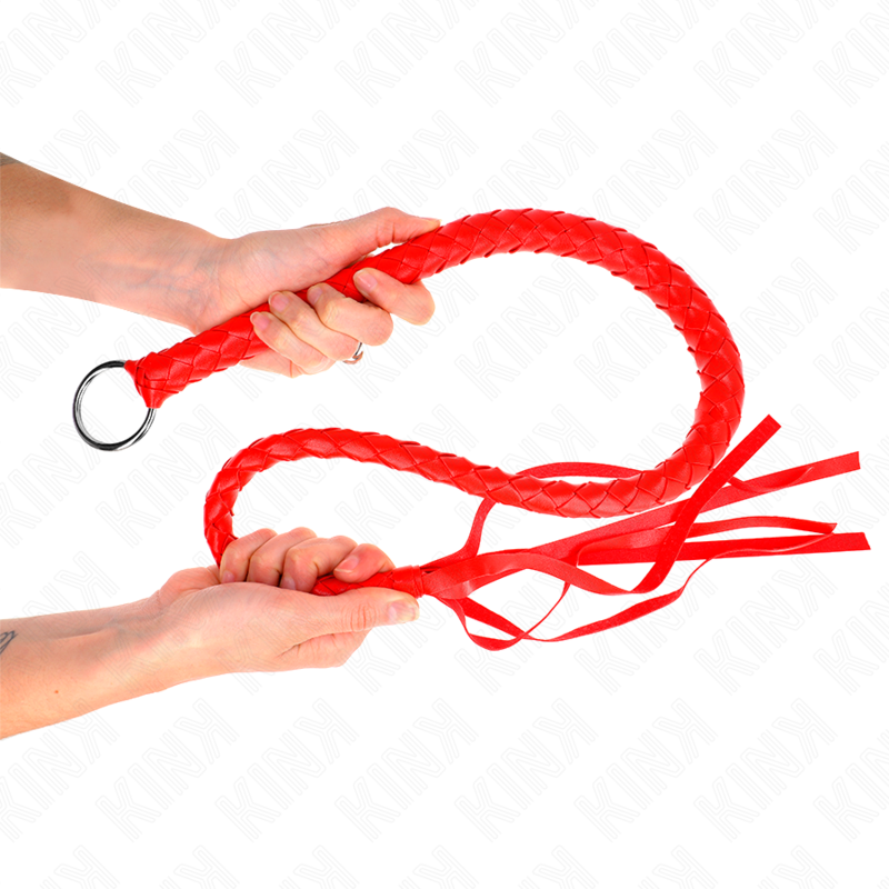 KINK - CHICOTE SERPENTE COM ARGOLA DE MÃO VERMELHO 65 CM