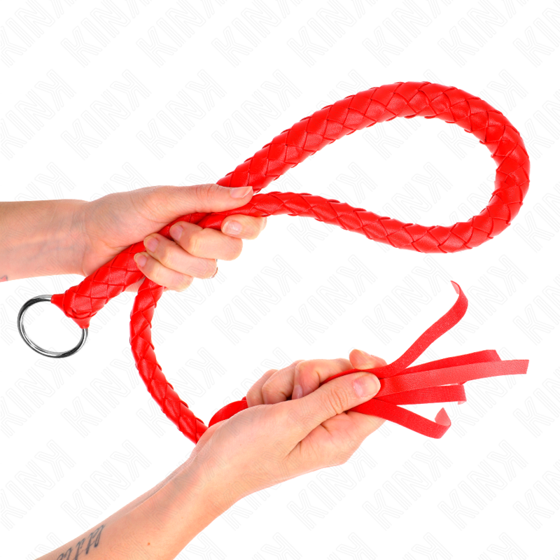 KINK - CHICOTE SERPENTE COM ARGOLA DE MÃO VERMELHO 65 CM