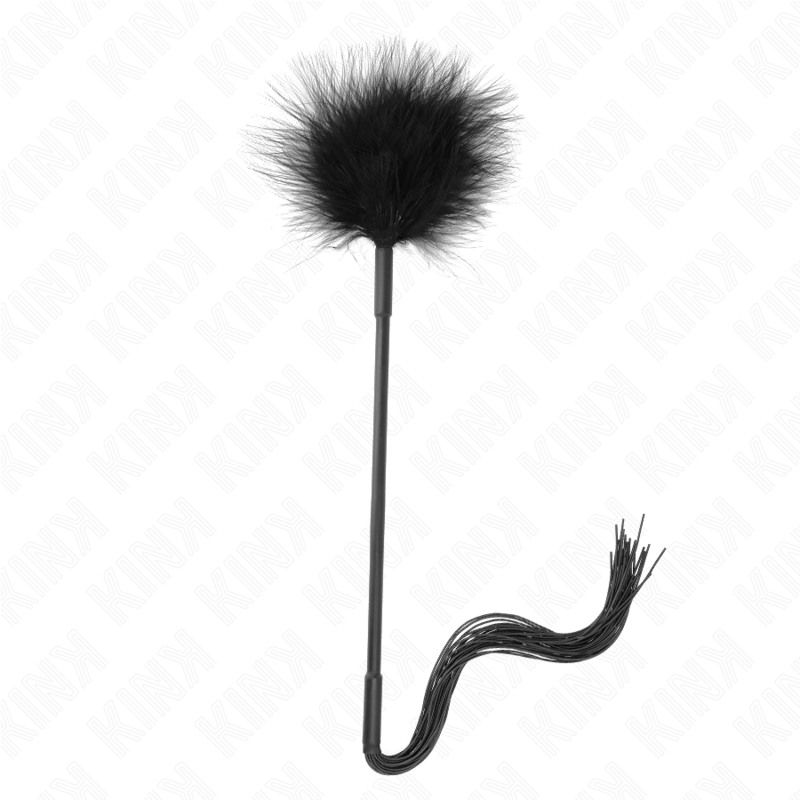 KINK - CHICOTE EM SILICONE COM PLUMAS PARA COSQUINHAS 47 CM