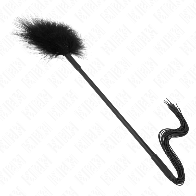 KINK - CHICOTE EM SILICONE COM PLUMAS PARA COSQUINHAS 47 CM