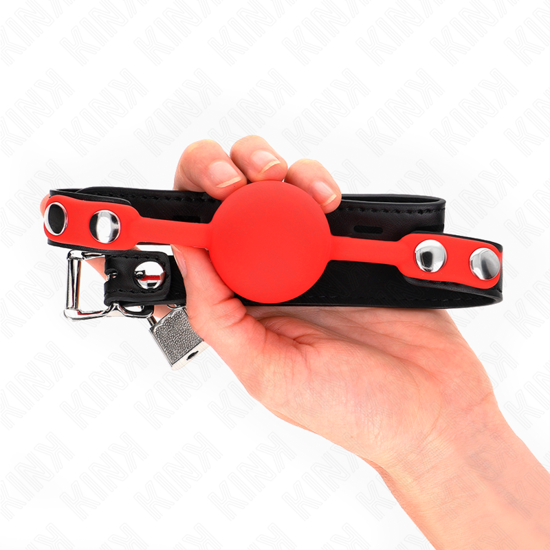 KINK - MORDAÇA COM BOLA 4 CM EM SILICONE COM CADEADO 60 x 2 CM