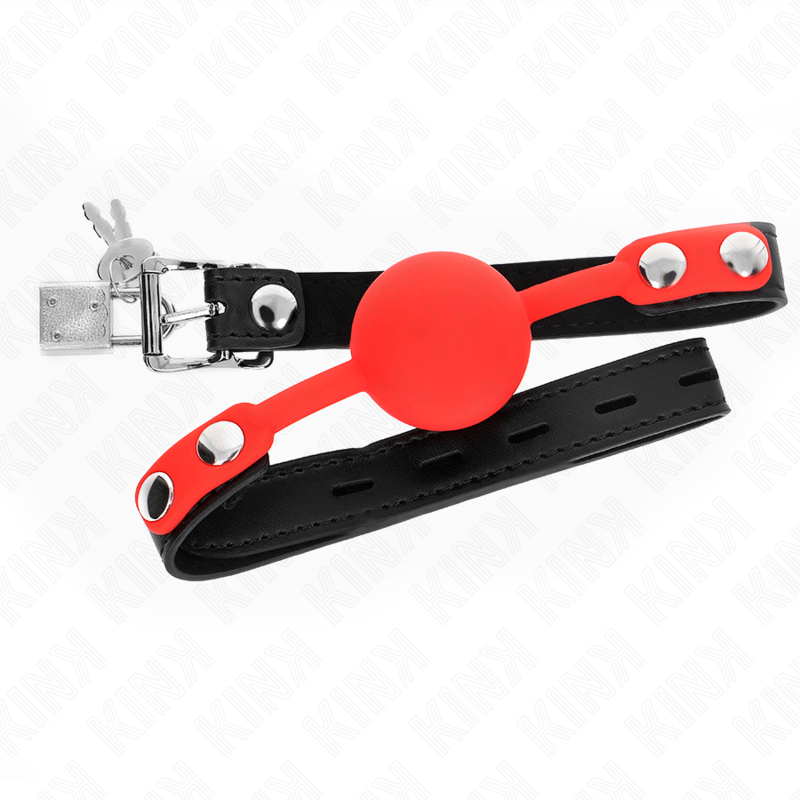 KINK - MORDAÇA COM BOLA 4 CM EM SILICONE COM CADEADO 60 x 2 CM