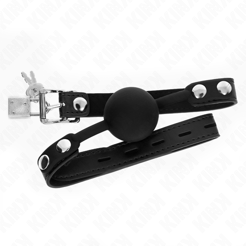 KINK - MORDAÇA COM BOLA 4 CM EM SILICONE MODELO 1 COM CADEADO 60 x 2 CM