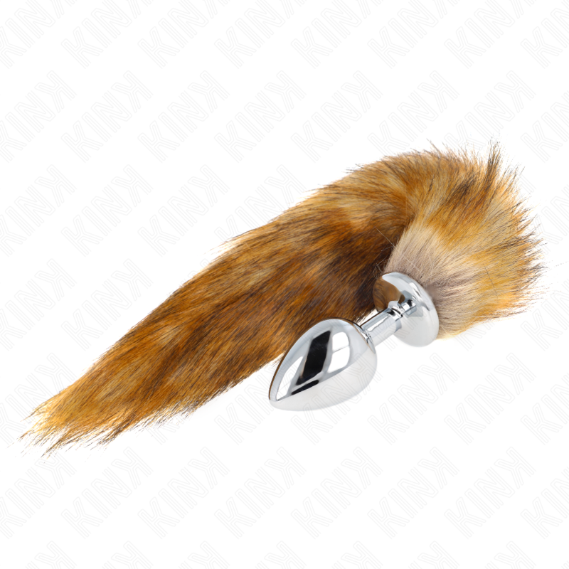 KINK - PLUG ANAL TAM. L 10 X 4 CM COM CAUDA SINTÉTICA 40 CM CASTANHA