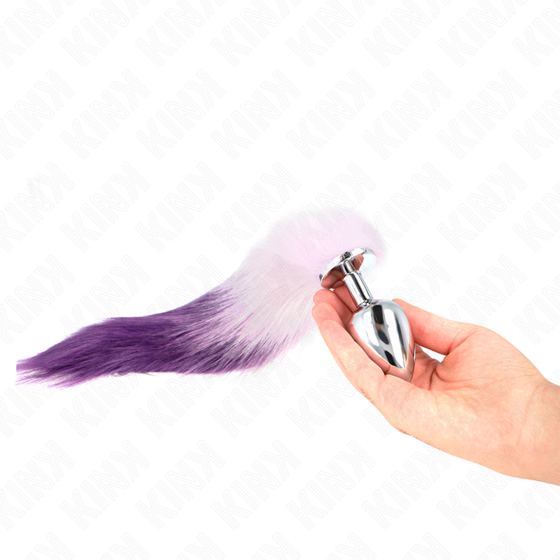 KINK - PLUG ANAL TAM. L 10 X 4 CM COM CAUDA SINTÉTICA 40 CM ROXA