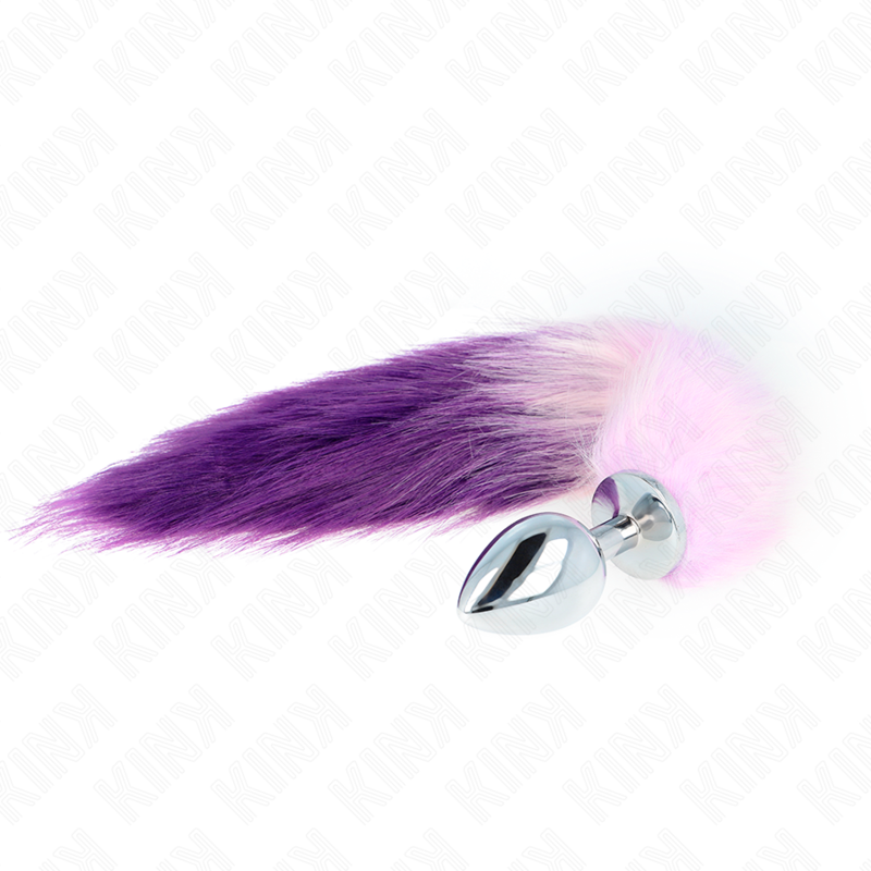 KINK - PLUG ANAL TAM. L 10 X 4 CM COM CAUDA SINTÉTICA 40 CM ROXA