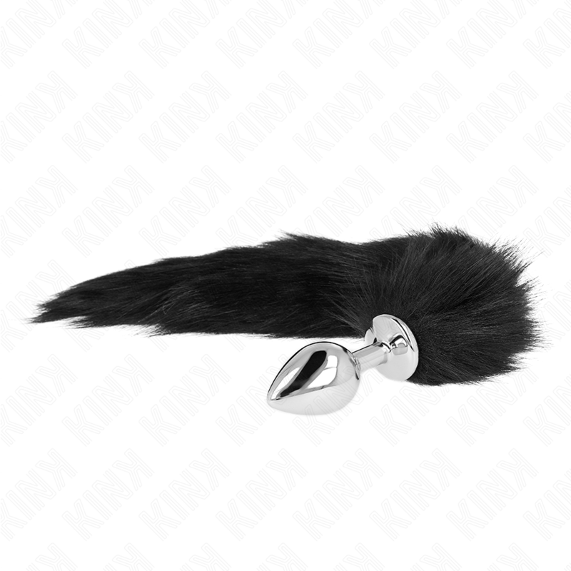 KINK - PLUG ANAL TAM. M 8 X 3.5 CM COM CAUDA SINTÉTICA 40 CM PRETA