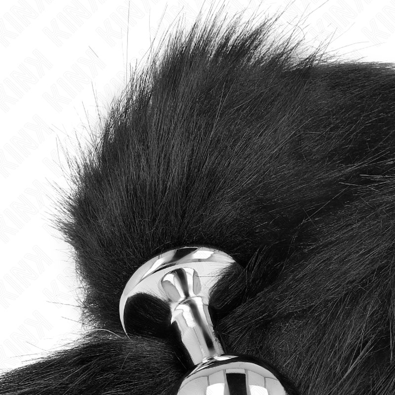 KINK - PLUG ANAL TAM. M 8 X 3.5 CM COM CAUDA SINTÉTICA 40 CM PRETA