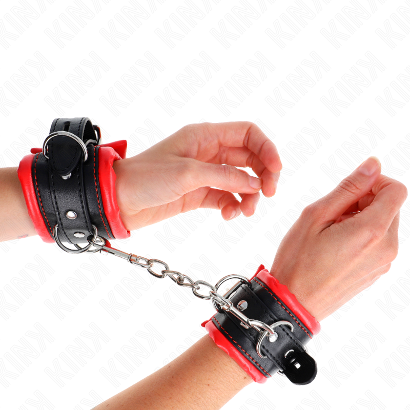 KINK - ALGEMAS ESTILO HEAVY FORRADAS VERMELHAS AJUSTÁVEL 20-30 CM X 6 CM