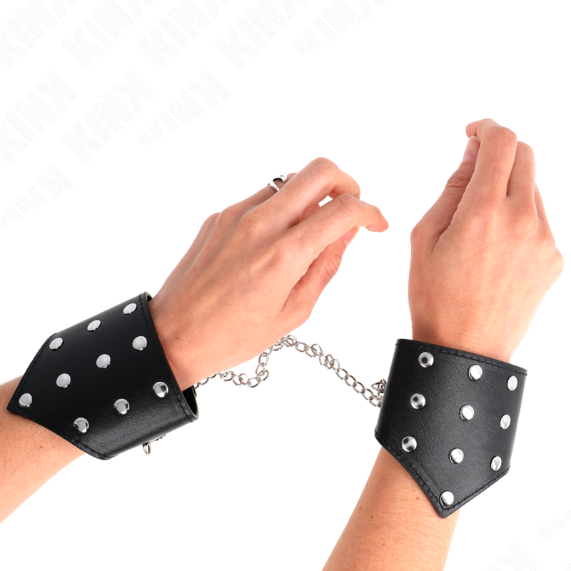 KINK - ALGEMAS ESTILO PONTIAGUDO PRETAS COM CORRENTE AJUSTÁVEL 17-23 CM X 8.5 CM