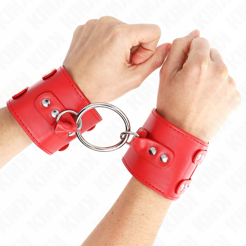 KINK - ALGEMAS FIXAS COM ARGOLA E TACHAS VERMELHAS AJUSTÁVEL 17-22 CM X 6.5 CM