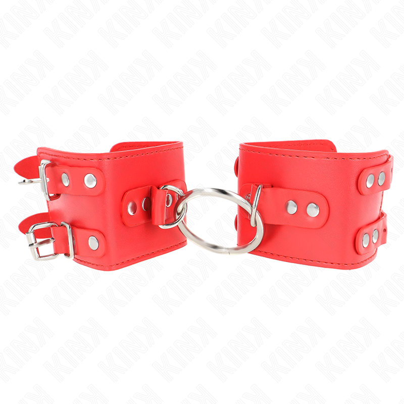 KINK - ALGEMAS FIXAS COM ARGOLA E TACHAS VERMELHAS AJUSTÁVEL 17-22 CM X 6.5 CM