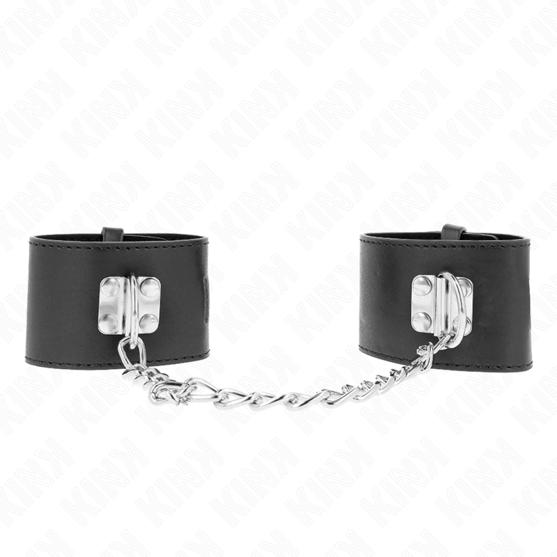 KINK - ALGEMAS FIXAS COM CORRENTE 30 CM E FECHO COM CADEADO PRETAS AJUSTÁVEL 16-23 CM X 5.5 CM