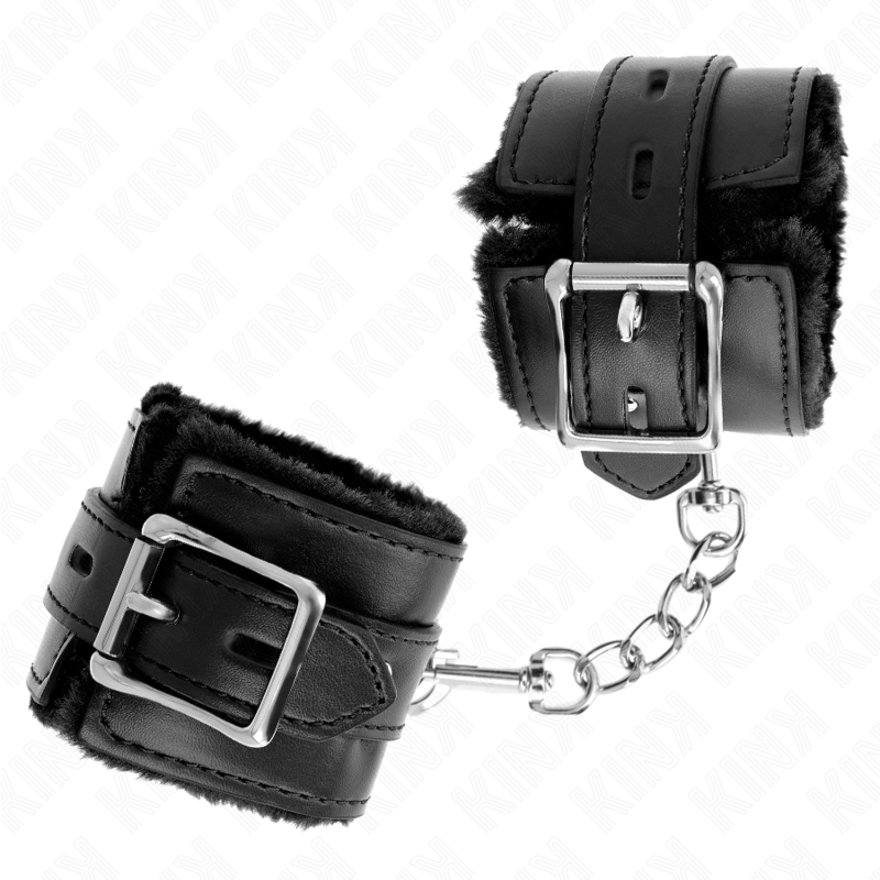 KINK - ALGEMAS FORRADAS COM ABERTURAS QUADRADAS PRETAS COM CORREIA PRETA AJUSTÁVEL 17-29 CM X 6 CM