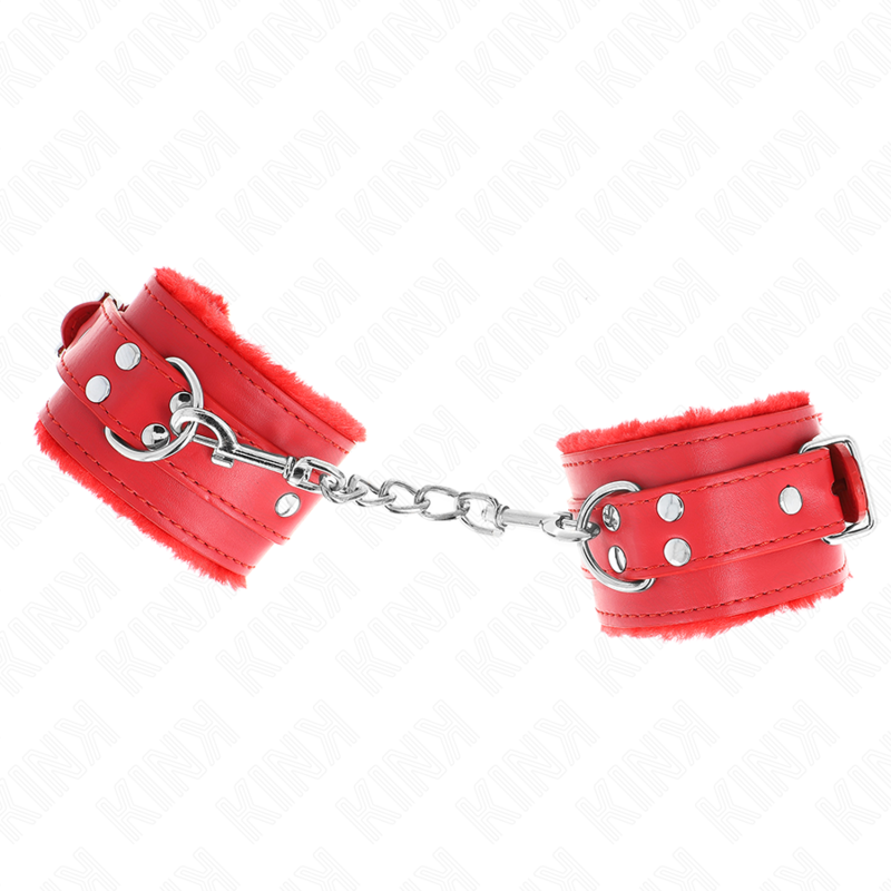 KINK - ALGEMAS FORRADAS VERMELHAS COM CORREIA VERMELHA AJUSTÁVEL 20-29 CM X 5.5 CM