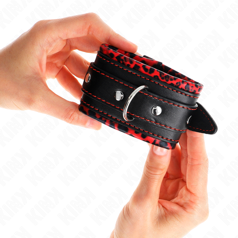 KINK - ALGEMAS FORRADAS VERMELHO/PRETO AJUSTÁVEL 17-29 CM X 6 CM