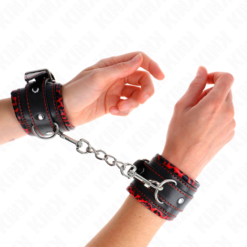 KINK - ALGEMAS FORRADAS VERMELHO/PRETO AJUSTÁVEL 17-29 CM X 6 CM