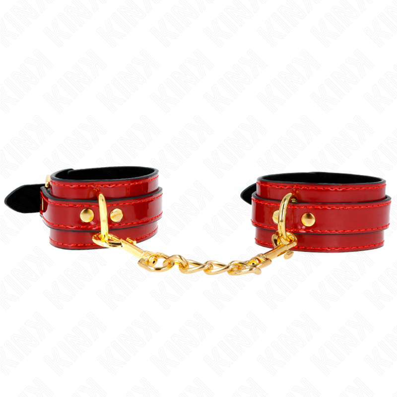 KINK - ALGEMAS DE PULSO JOANNA ANGEL VERMELHO AJUSTÁVEL COM CORRENTE DOURADA 16.5-26 CM X 4 CM