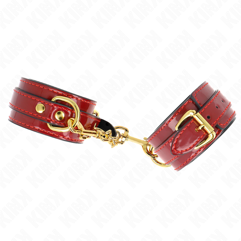 KINK - ALGEMAS DE PULSO JOANNA ANGEL VERMELHO AJUSTÁVEL COM CORRENTE DOURADA 16.5-26 CM X 4 CM