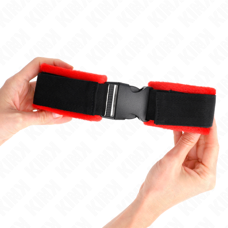 KINK - ALGEMAS EM NYLON VERMELHO/PRETO MODELO 1 AJUSTÁVEL 25-35 CM X 6 CM