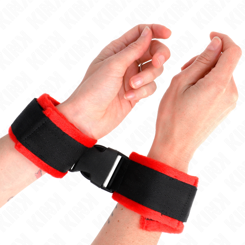 KINK - ALGEMAS EM NYLON VERMELHO/PRETO MODELO 1 AJUSTÁVEL 25-35 CM X 6 CM