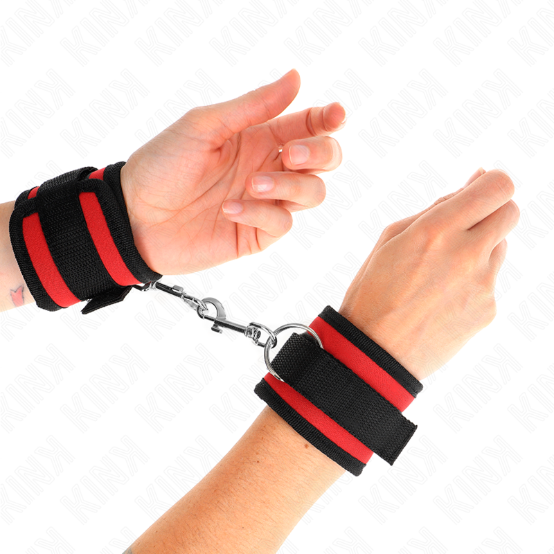 KINK - ALGEMAS EM NYLON VERMELHO/PRETO MODELO 2 AJUSTÁVEL 18-35 CM X 6 CM