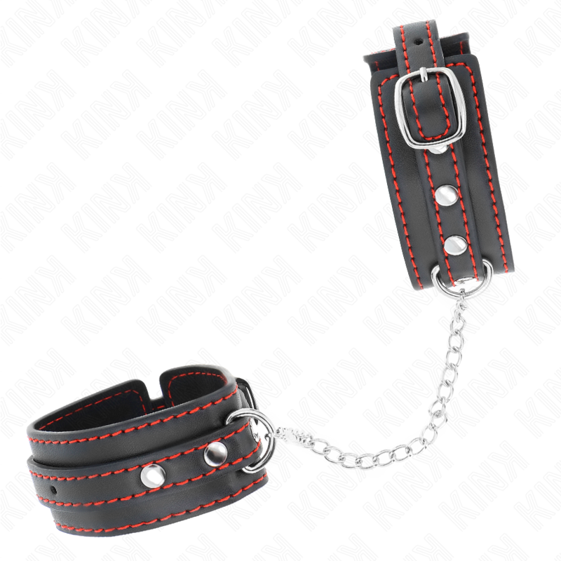 KINK - ALGEMAS PEQUENAS PRETAS COM DETALHES EM VERMELHO AJUSTÁVEL 14-24 CM X 3.5 CM