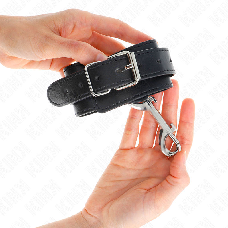 KINK - ALGEMAS SIMPLES COM LINHA DE REBITES E FIVELA GRANDE PRETAS AJUSTÁVEL 17-28 CM X 5 CM