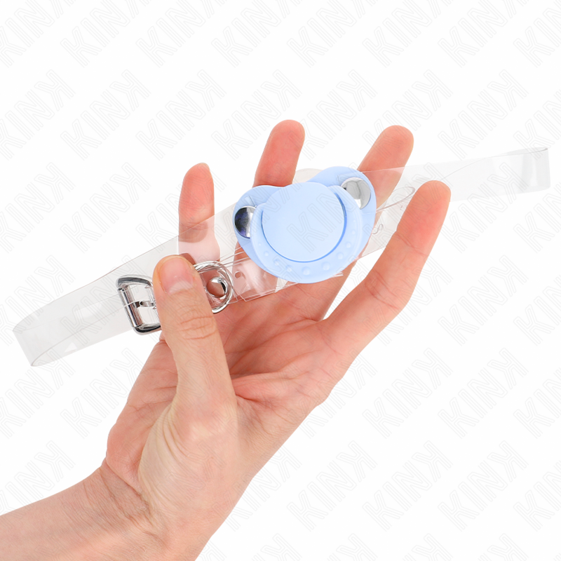 KINK - MORDAÇA FORMA DE CHUPETA 5.5 X 4 CM AZUL CELESTE AJUSTÁVEL 43-60 CM