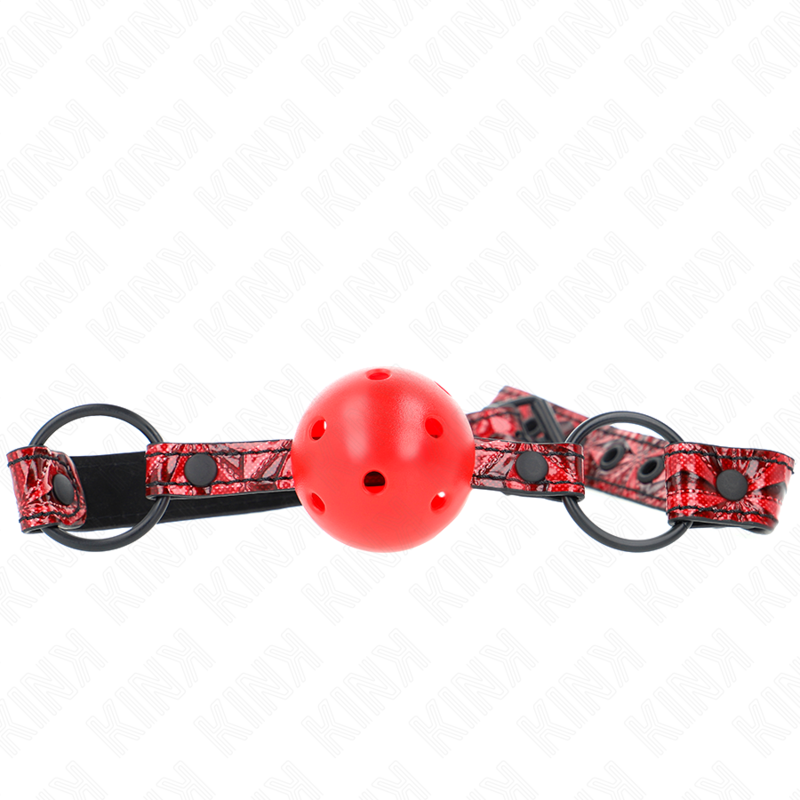 KINK - MORDAÇA DE BOLA 4.5 CM COM PADRÃO DE DIAMANTE MODELO 1 64.5 CM AJUSTÁVEL 42-60 CM