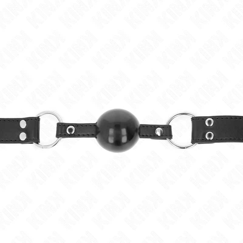 KINK - MORDAÇA DE BOLA 4 CM MACIA E SÓLIDA COM CORREIA EM POLIPELE 62 X 2.5 CM AJUSTÁVEL 42-58 CM