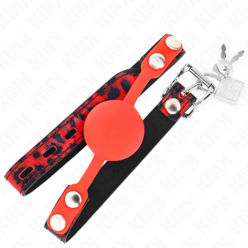 KINK - MORDAÇA COM BOLA 4 CM EM SILICONE MODELO 2 COM CADEADO 60 x 2 CM