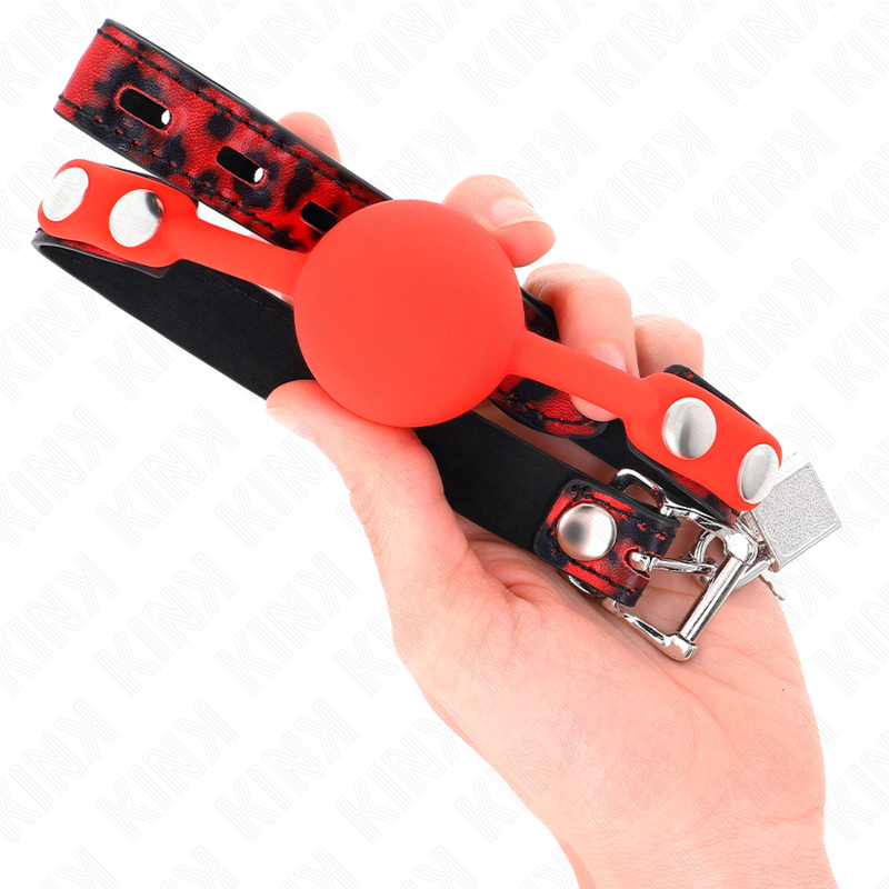 KINK - MORDAÇA COM BOLA 4 CM EM SILICONE MODELO 2 COM CADEADO 60 x 2 CM