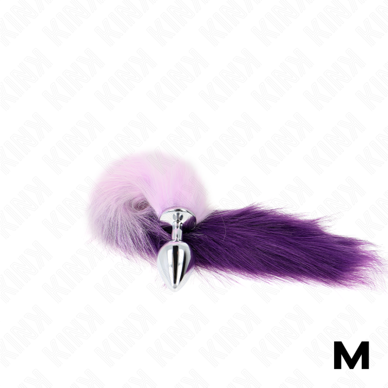 KINK - PLUG ANAL TAM. M 8 X 3.5 CM COM CAUDA SINTÉTICA 40 CM ROXA